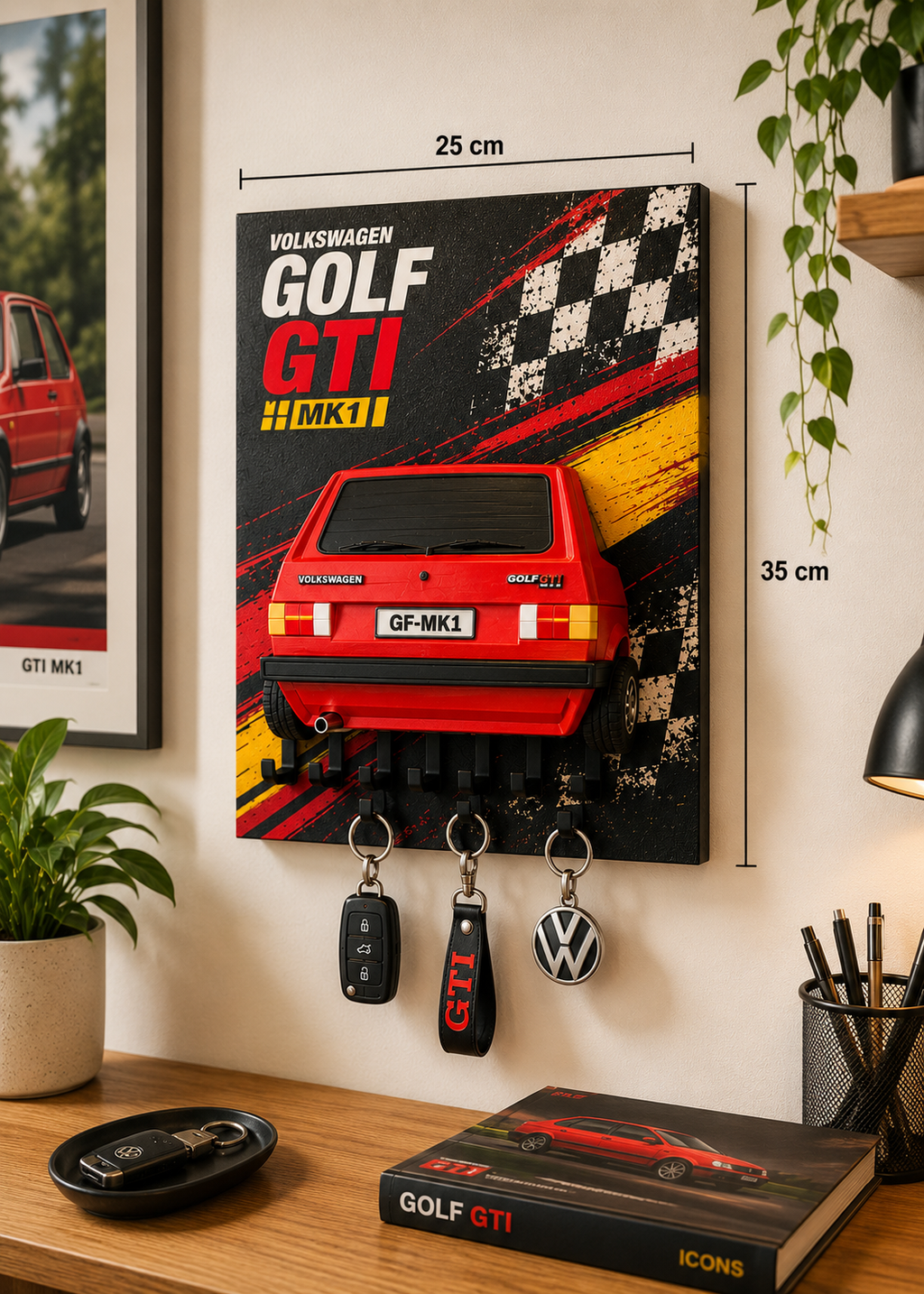 Cuadro Portallaves 3D Volkswagen Golf GTI MK1