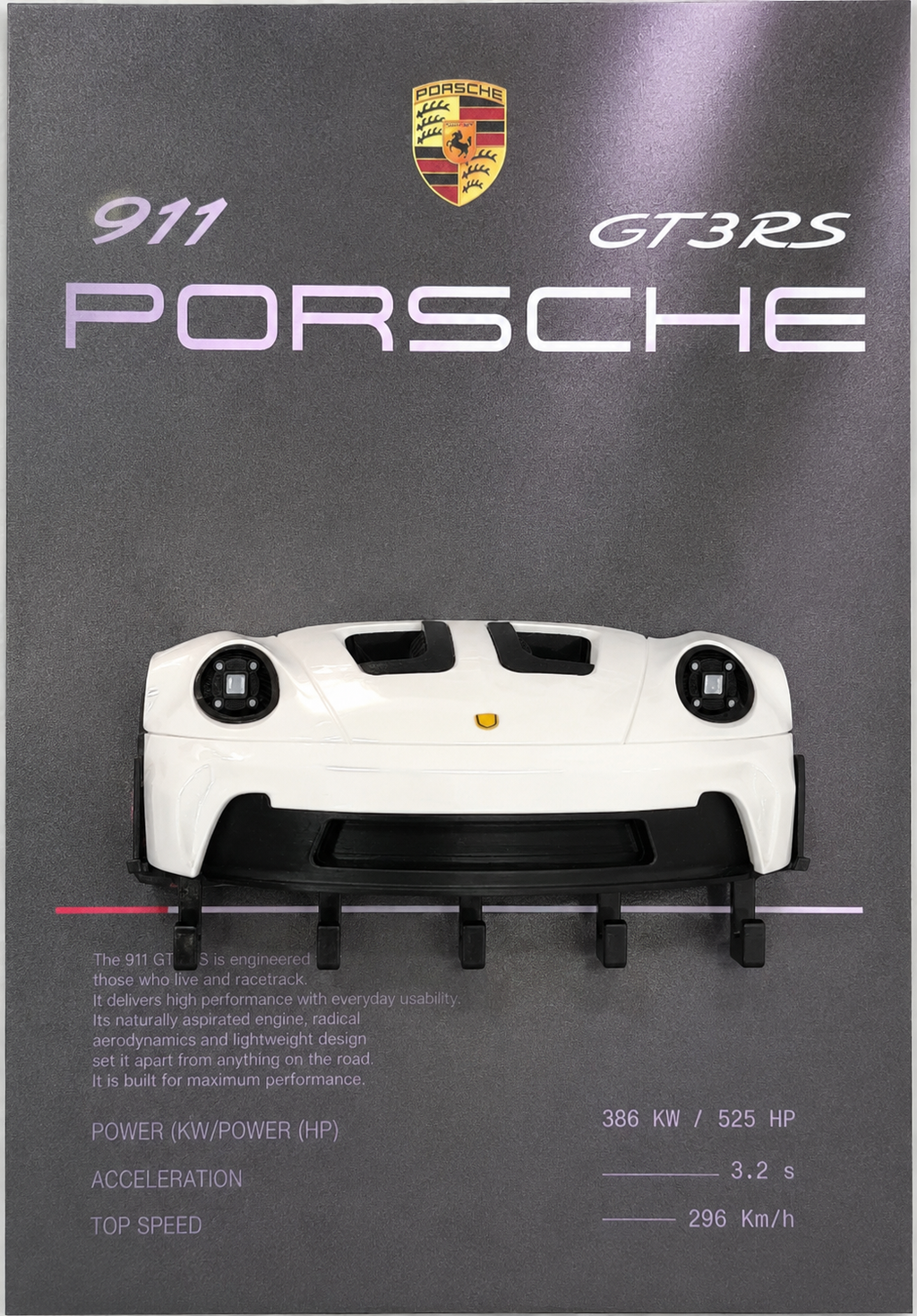 Cuadro Portallaves 3D Porsche 911 GT3 RS