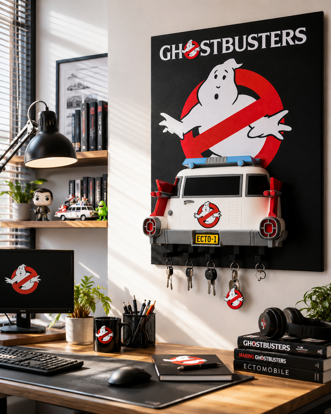 Cuadro Portallaves Ghostbusters ECTO-1 - Cazafantasmas 3D