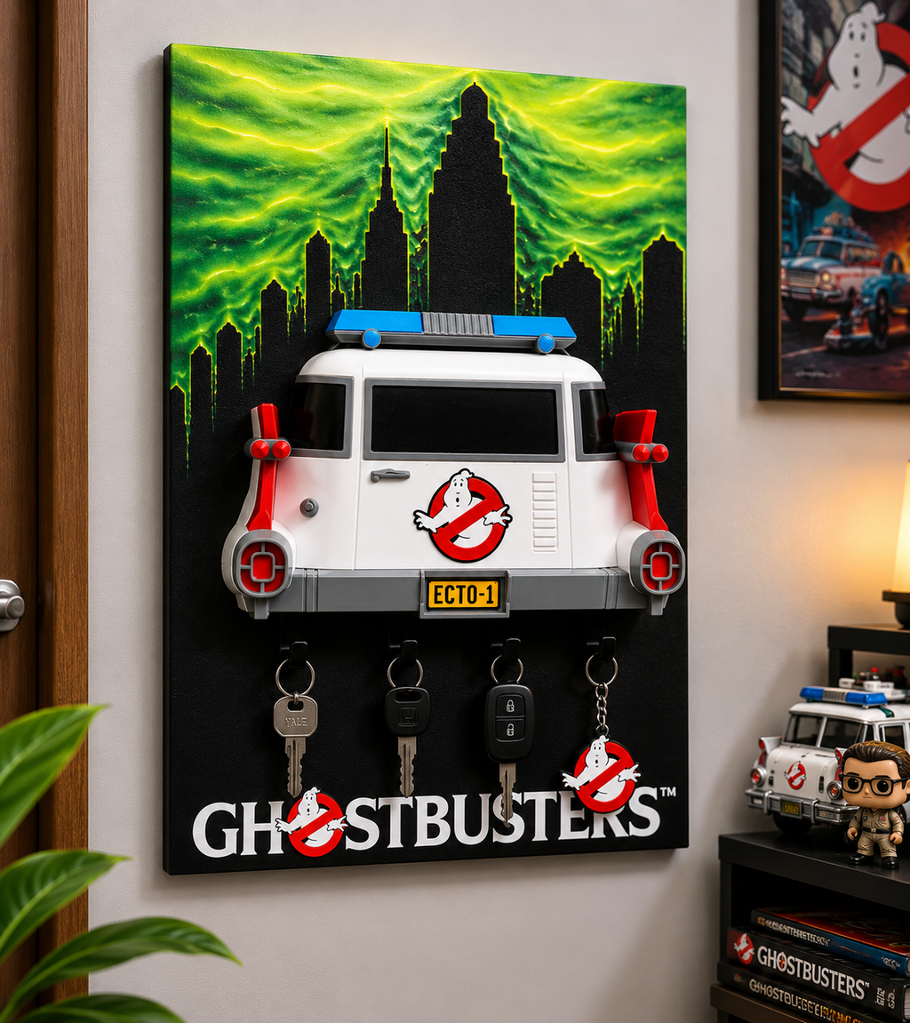 Cuadro Portallaves Ghostbusters ECTO-1 - Cazafantasmas 3D