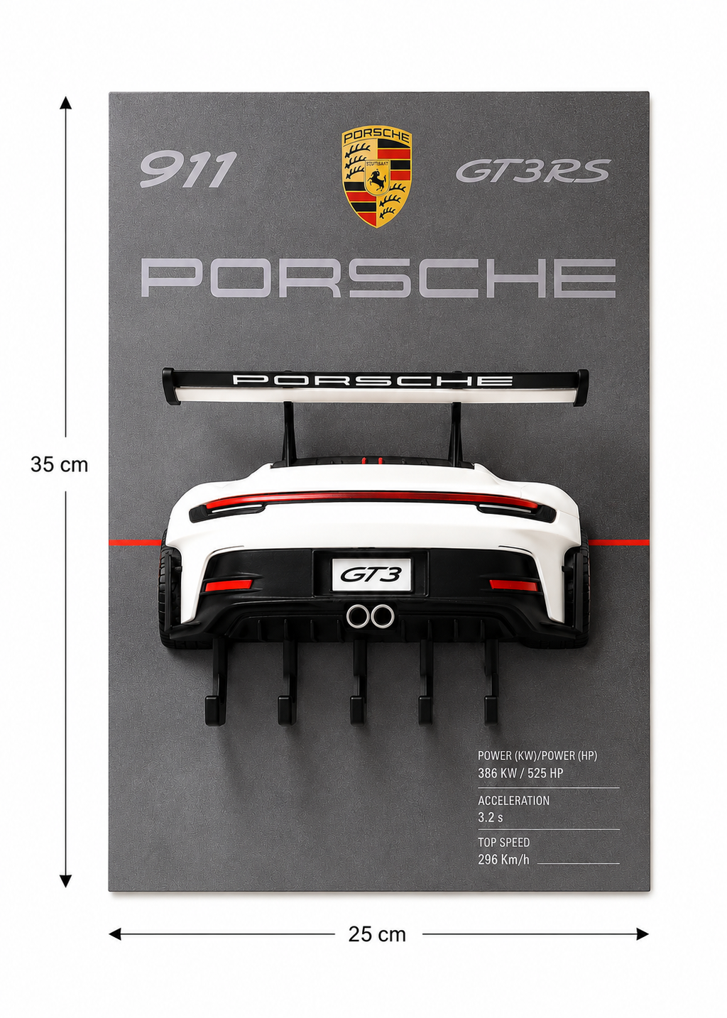Cuadro Portallaves 3D Porsche 911 GT3 RS
