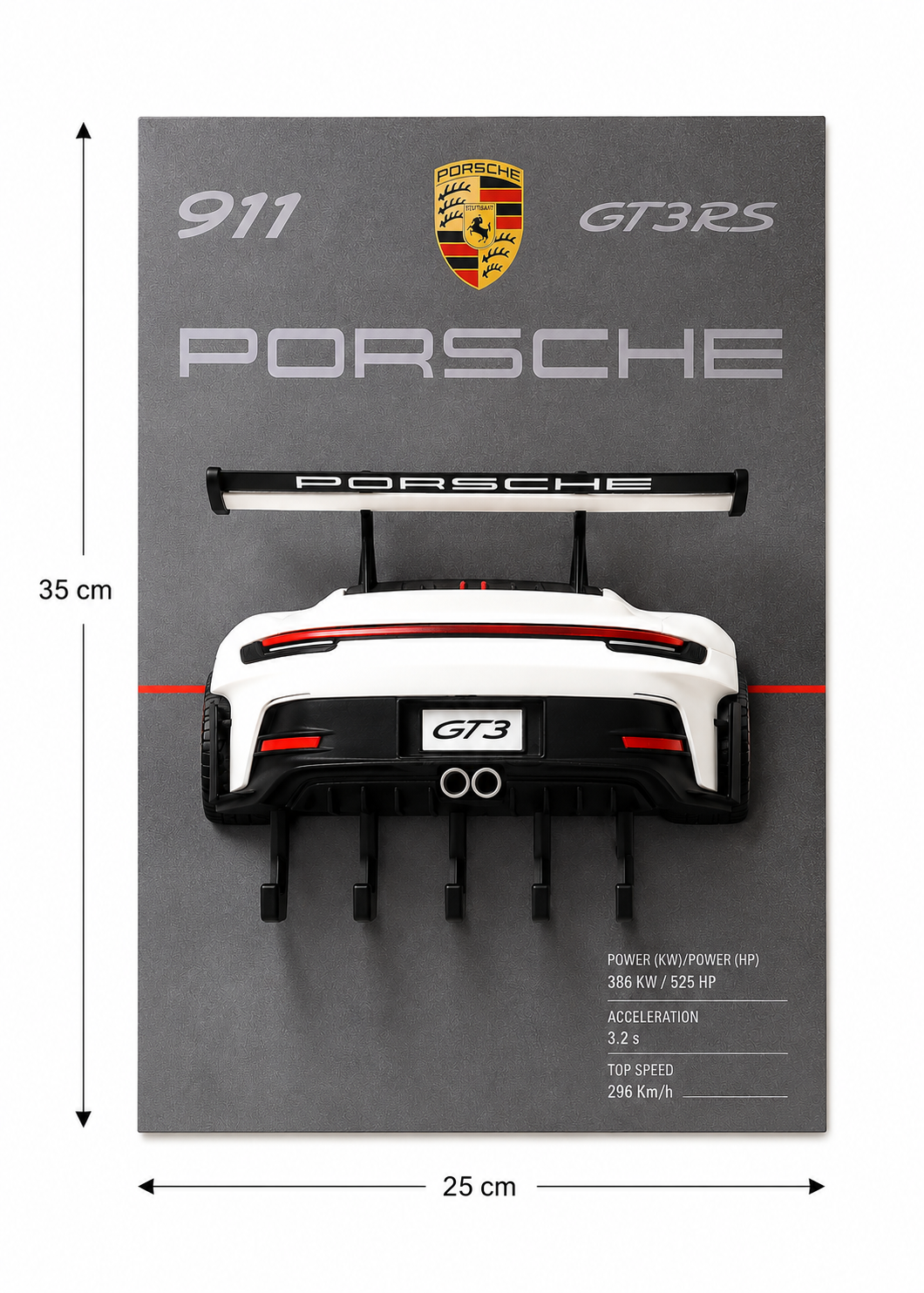 Cuadro Portallaves 3D Porsche 911 GT3 RS
