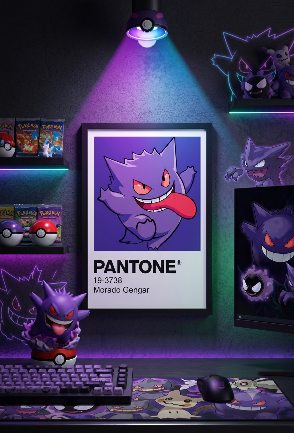 Cuadro Decorativo Pantone Gengar - Pokemon