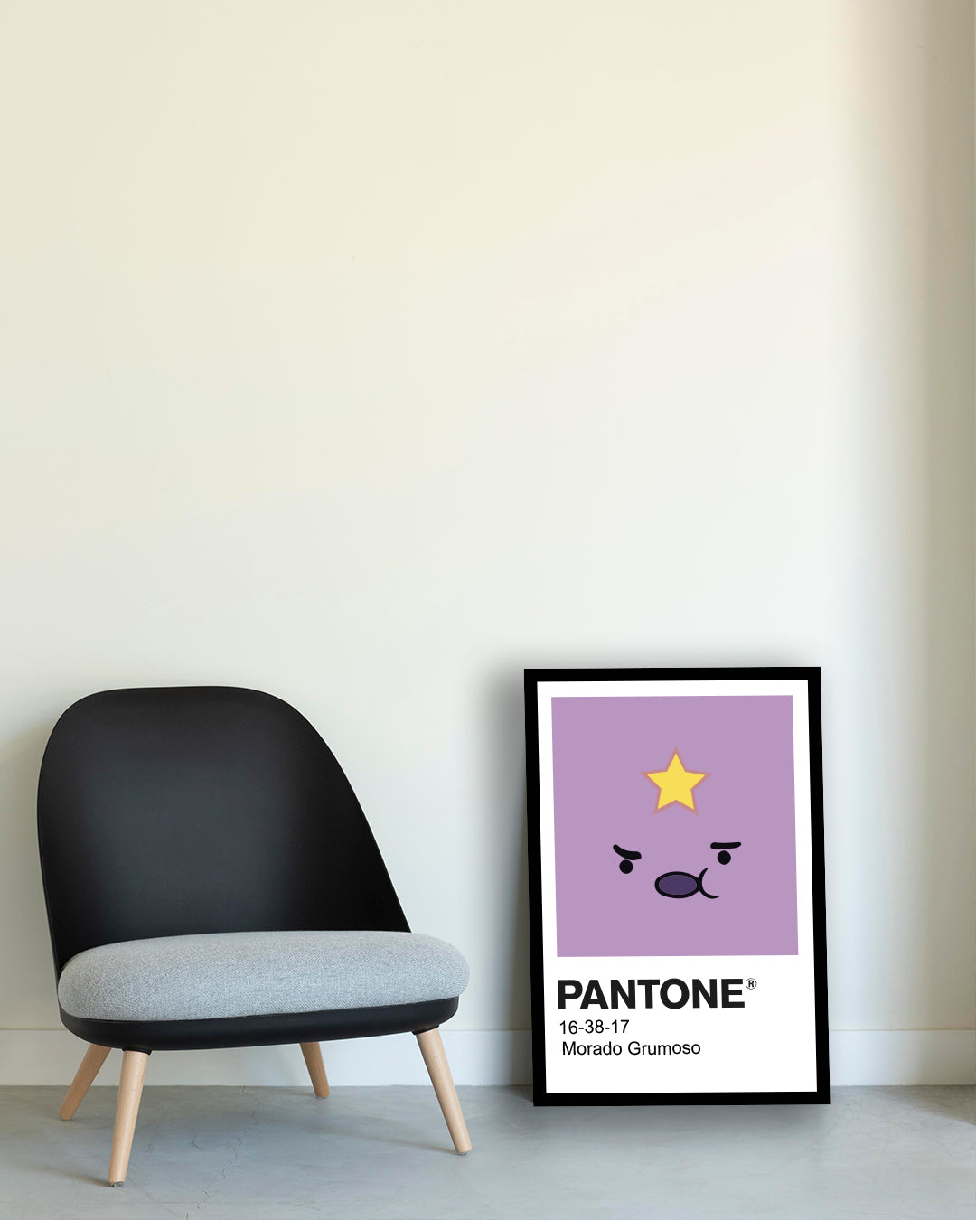 Cuadro decorativo Pantone Hora de Aventura Grumosa enmarcado en sala