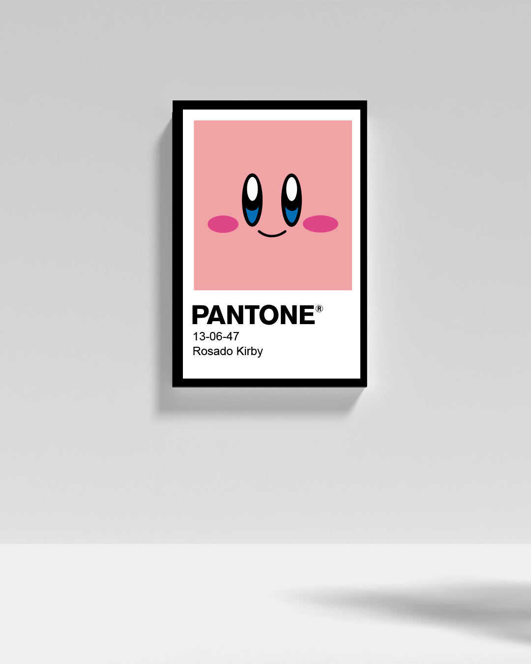Cuadro decorativo Pantone Kirby enmarcado en pared
