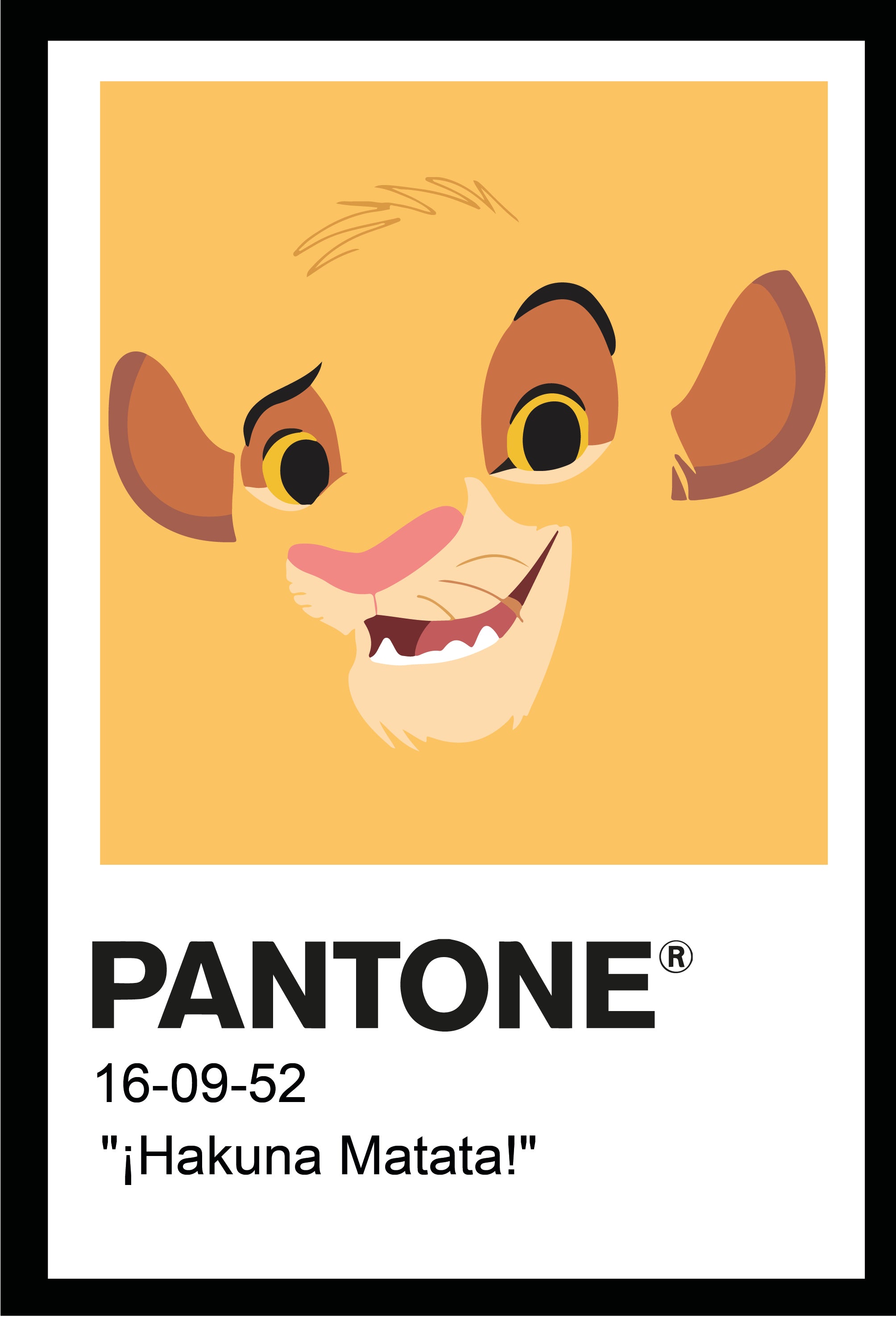 Cuadro decorativo Pantone Simba - El Rey León - Ramón Isurra