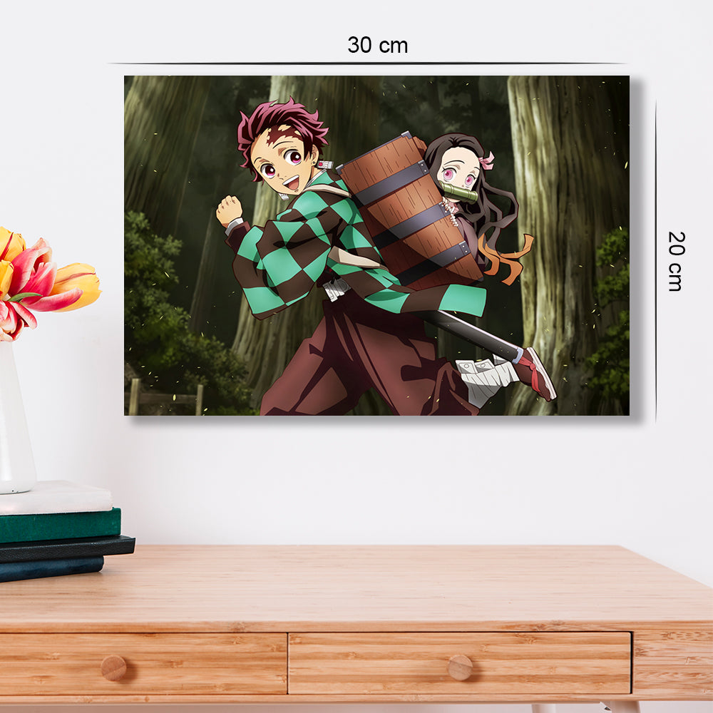 Cuadro Hermanos Kamado: Camino y Protección 🌿⚔️