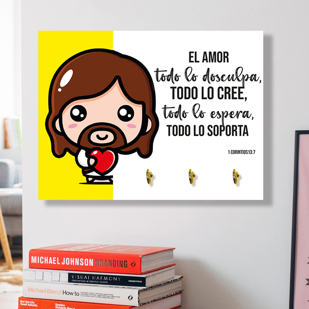 Portallaves “El Amor Todo lo Soporta” – Fe que Acompaña tu Hogar