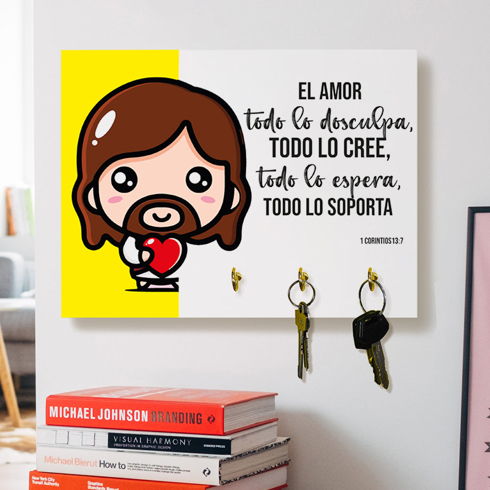 Portallaves “El Amor Todo lo Soporta” – Fe que Acompaña tu Hogar