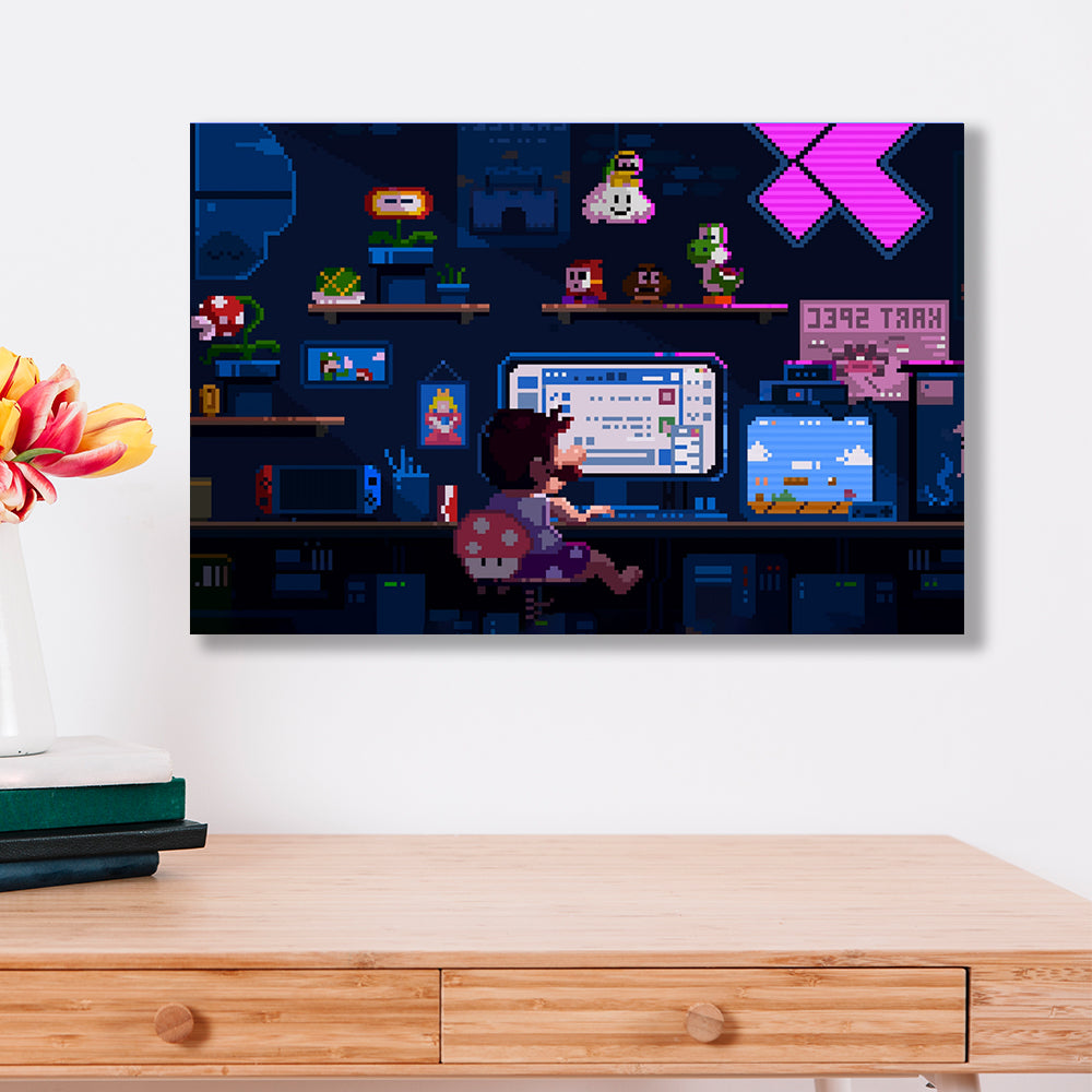 Cuadro Mario Pixel art Retro