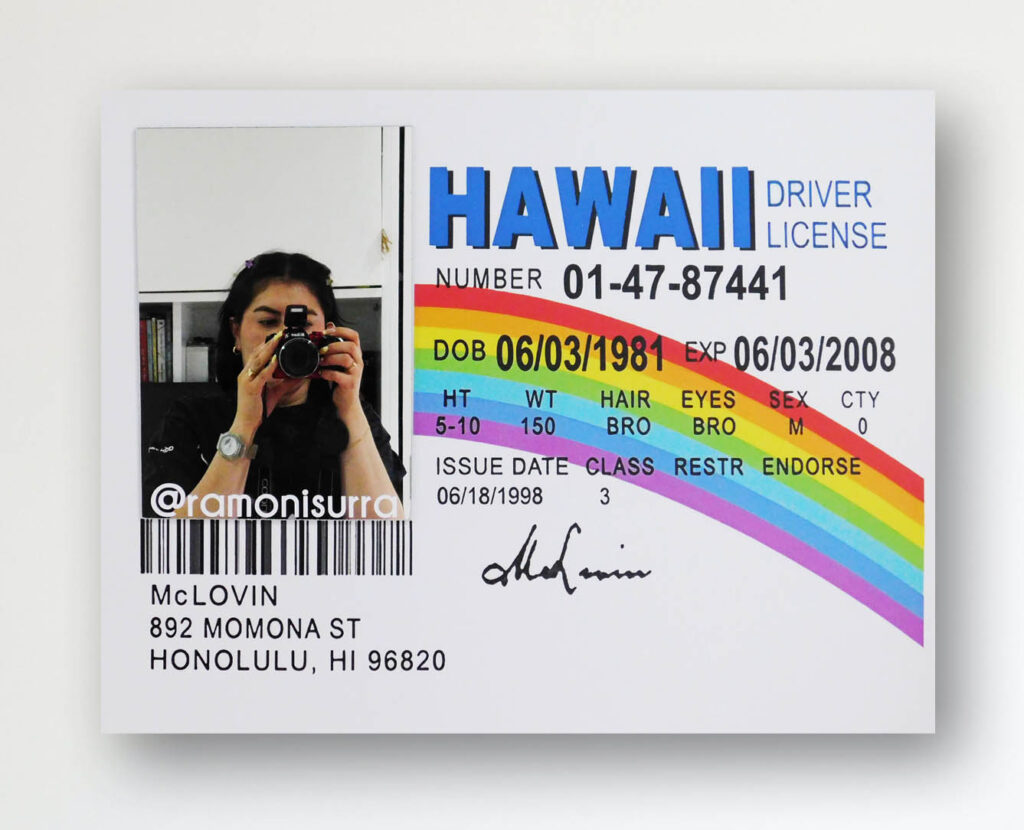 Cuadro carnet McLovin con Espejo