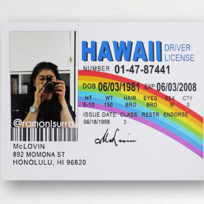 Cuadro carnet McLovin con Espejo